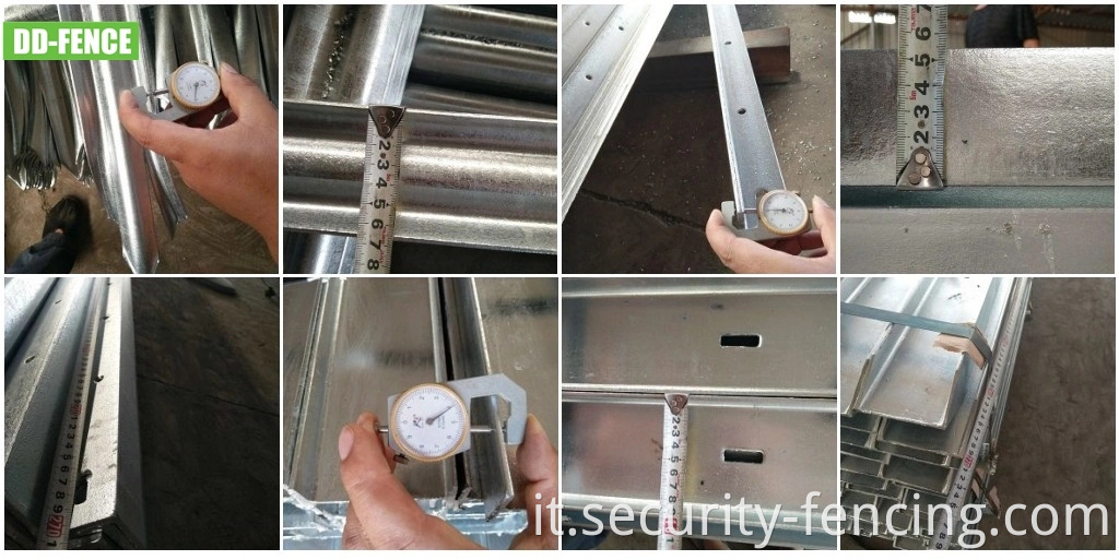 BS1722-12 Triplo Triple Punto a triplo Spear W pallido in polvere galvanizzato in acciaio galvanizzato ad alta sicurezza Fence Palisade piegata per la stazione di pompaggio Telecom Sostation Power Sostation